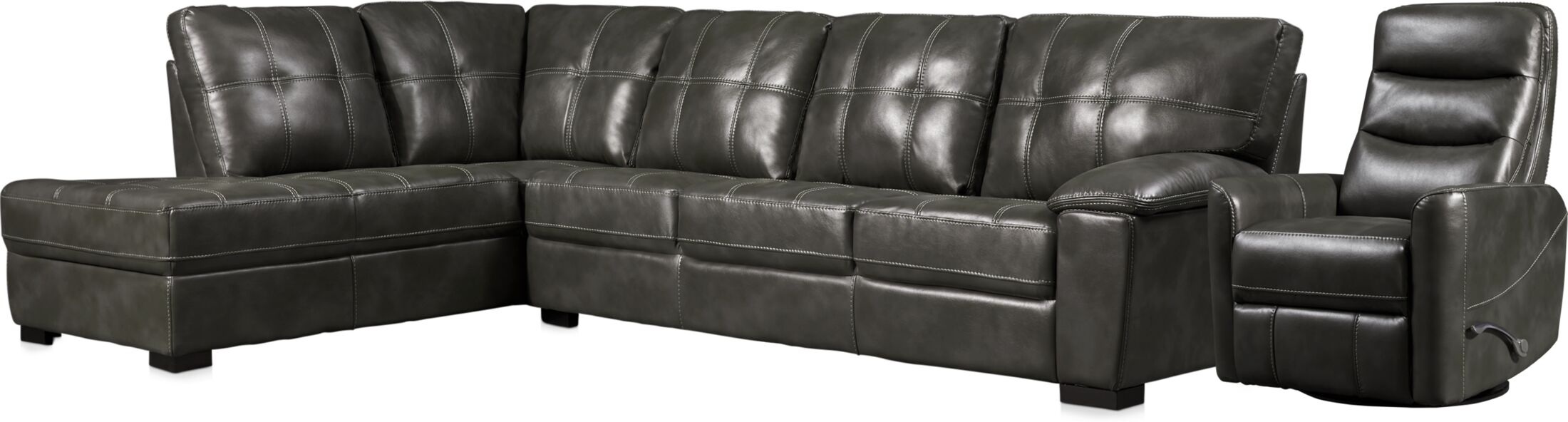 Jones 2Piece Sectional with LeftFacing Chaise and Manual Swivel
