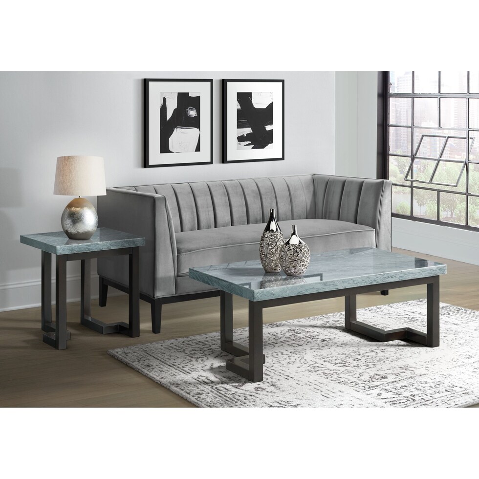 joni gray end table   