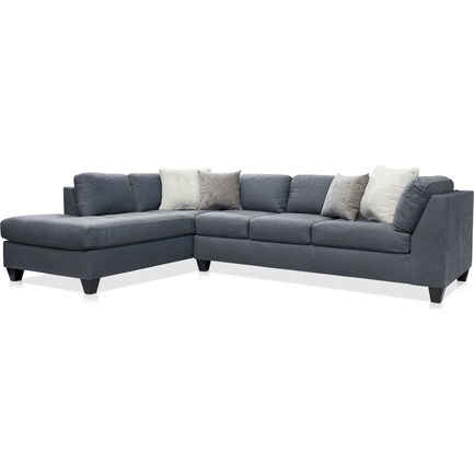 Josie 2-Piece Sectional with Left-Facing Chaise - Charcoal