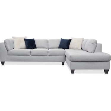 Josie 2-Piece Sectional with Right-Facing Chaise - Light Gray