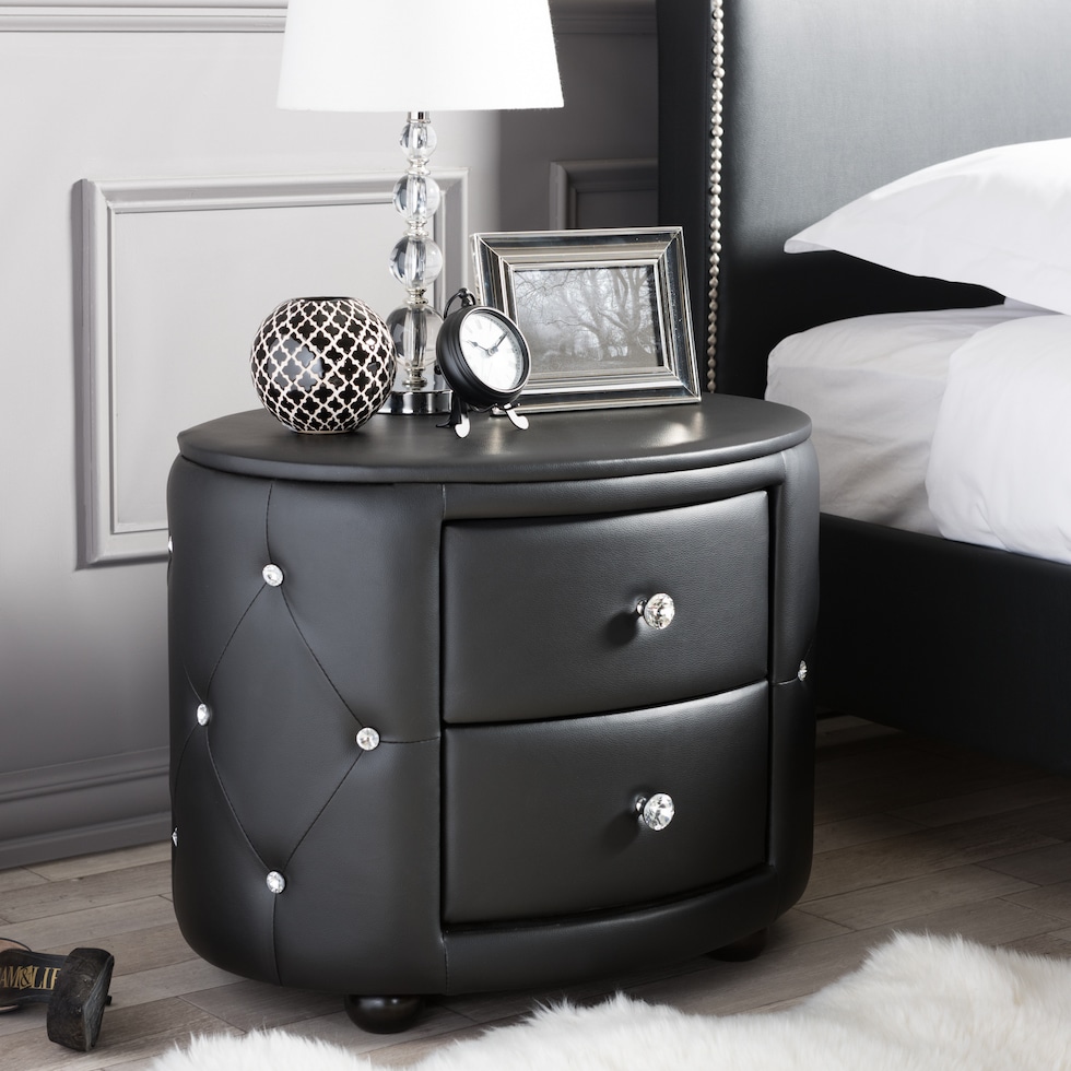 journee black nightstand   