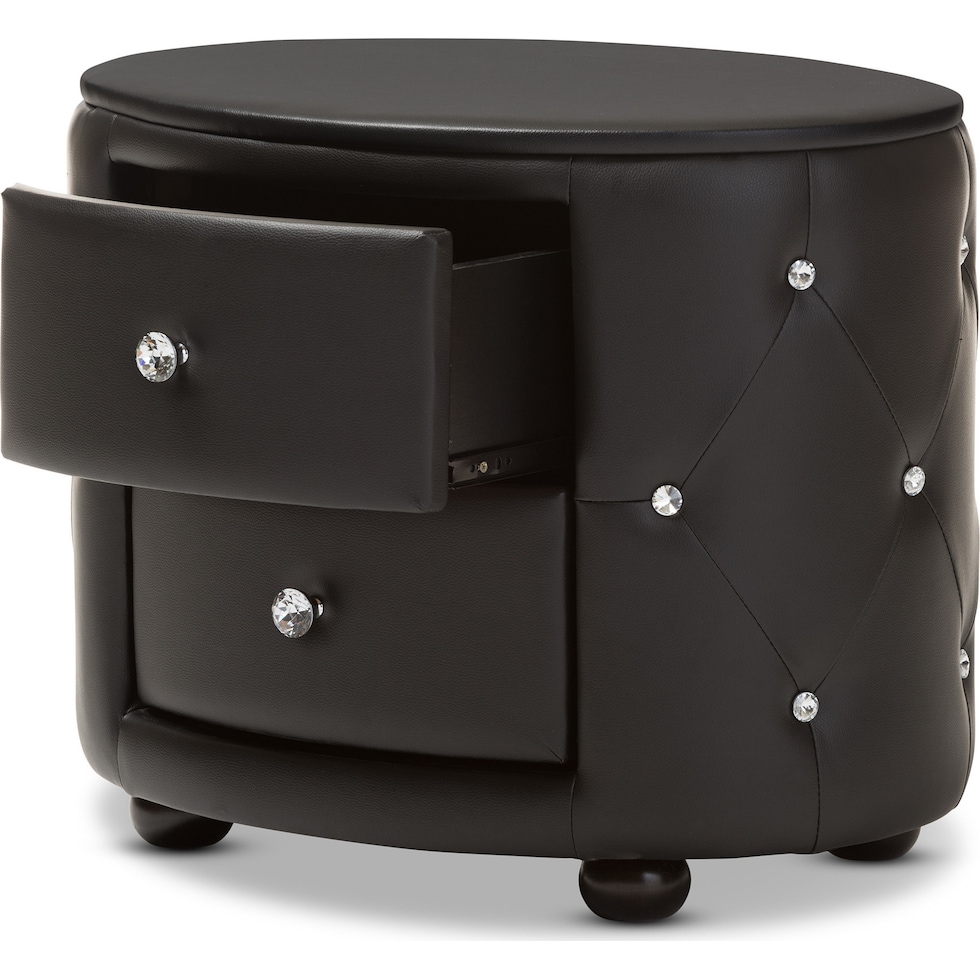 journee black nightstand   