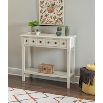 jovie white console table   