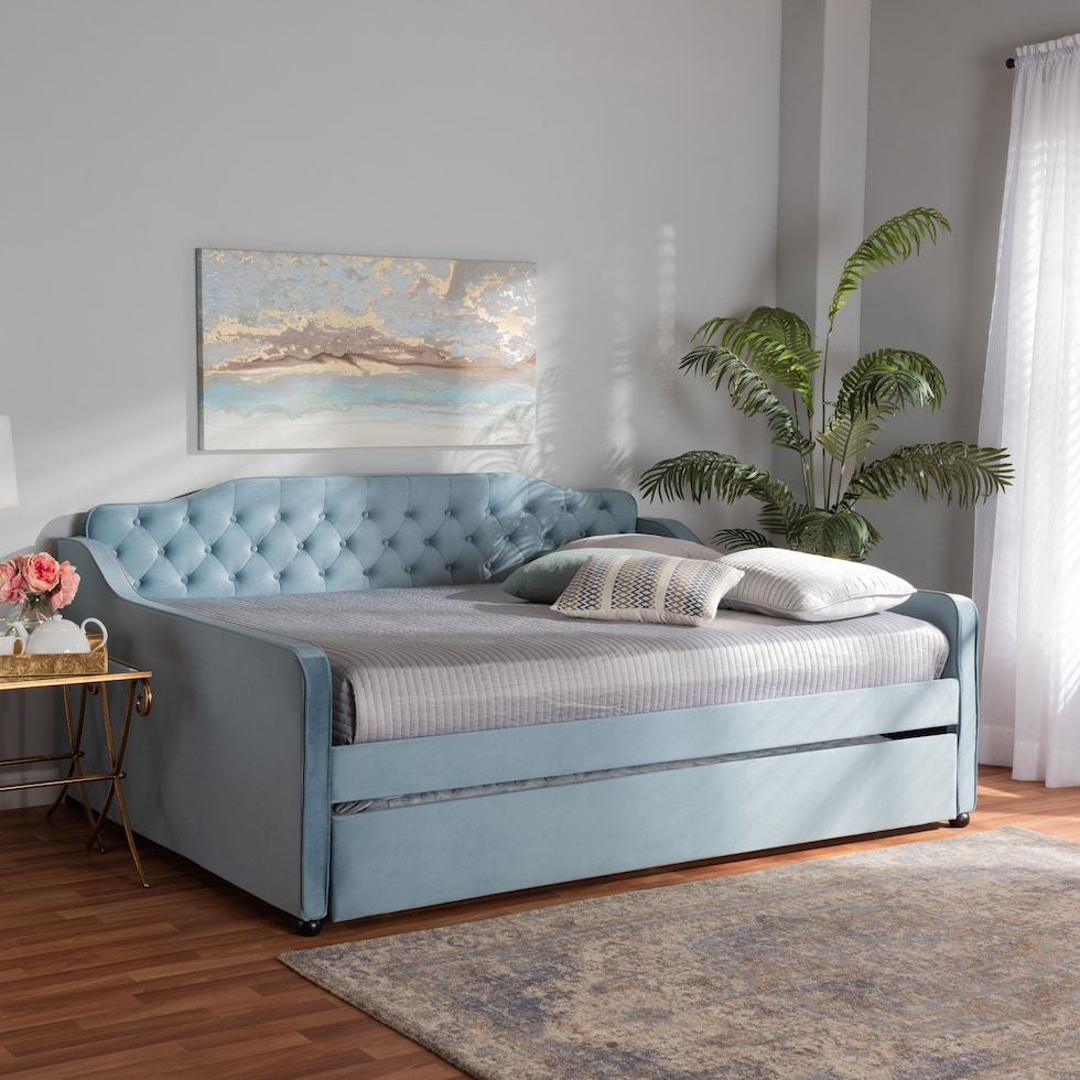 juana blue queen bed   
