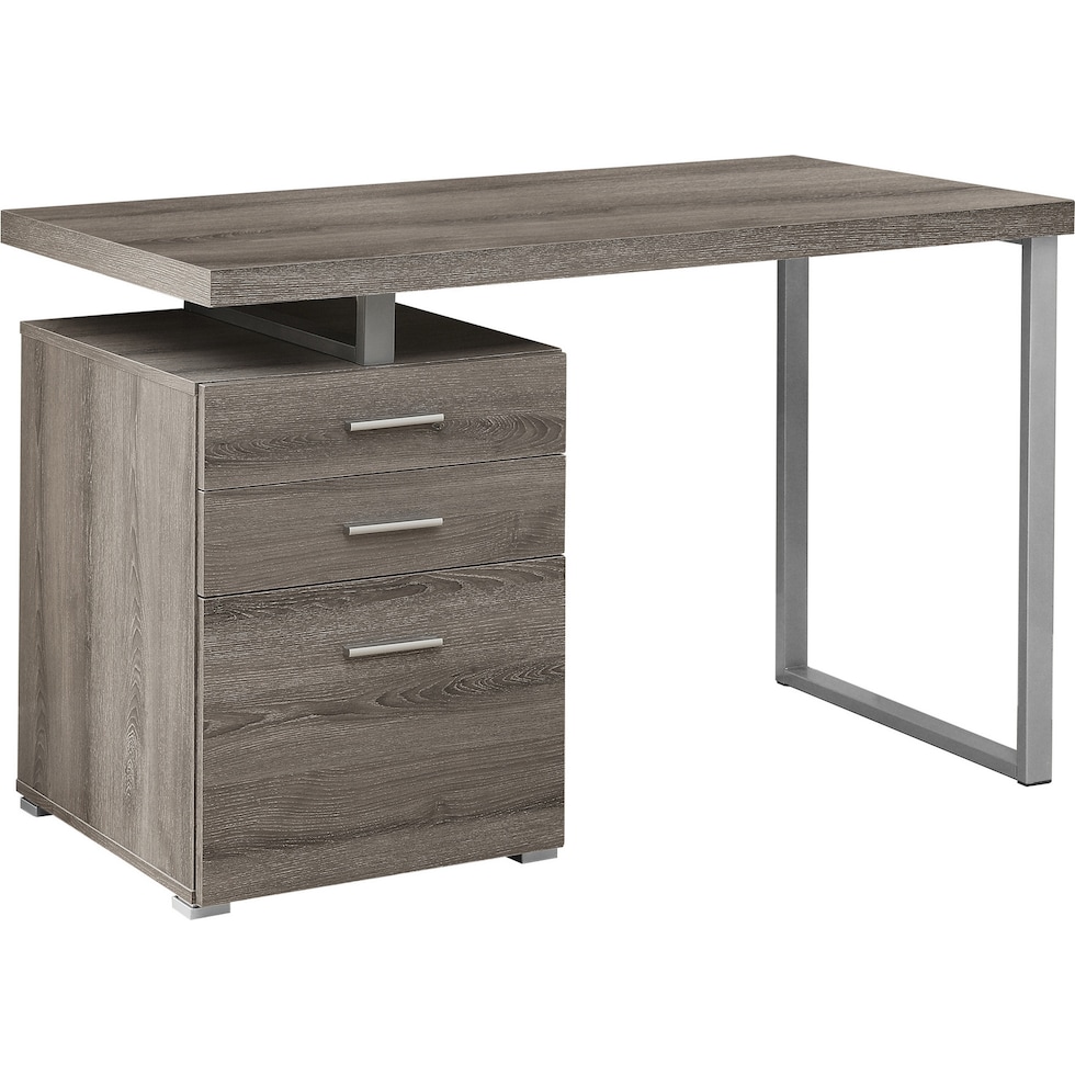 juanita dark taupe silver desk   