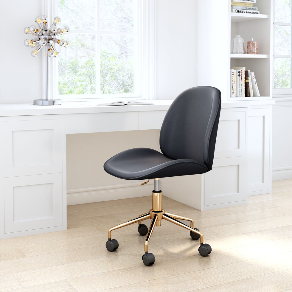 judah black desk chair   