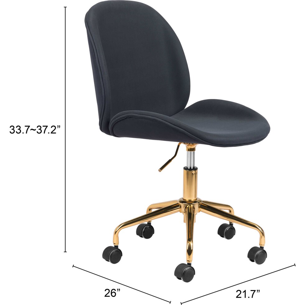 judah black desk chair   