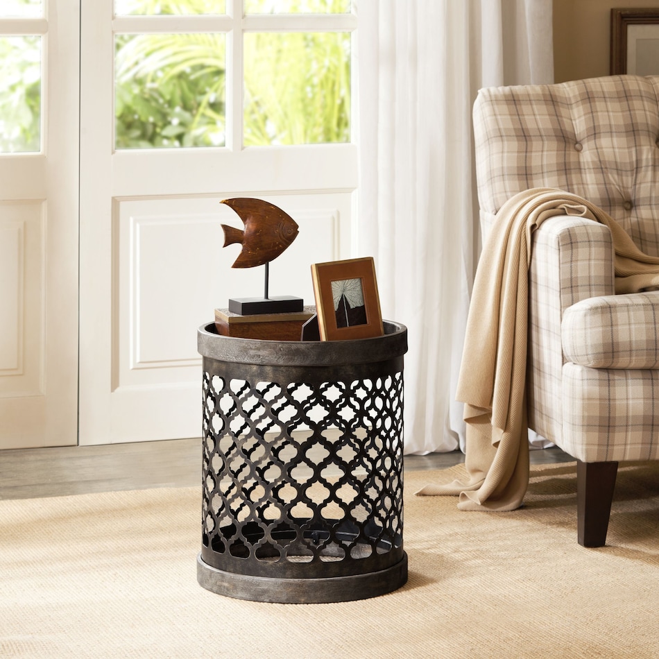 jules gray accent table   