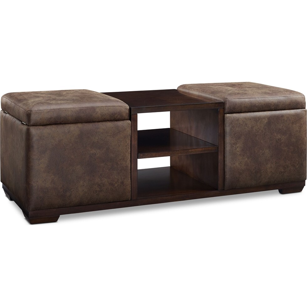 julian dark brown storage bench   