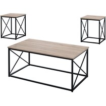 julius brown black  pc occasional tables   