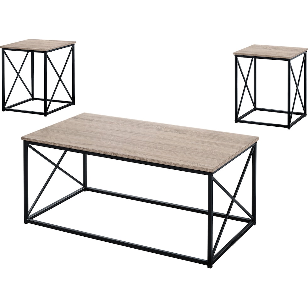 julius brown black  pc occasional tables   