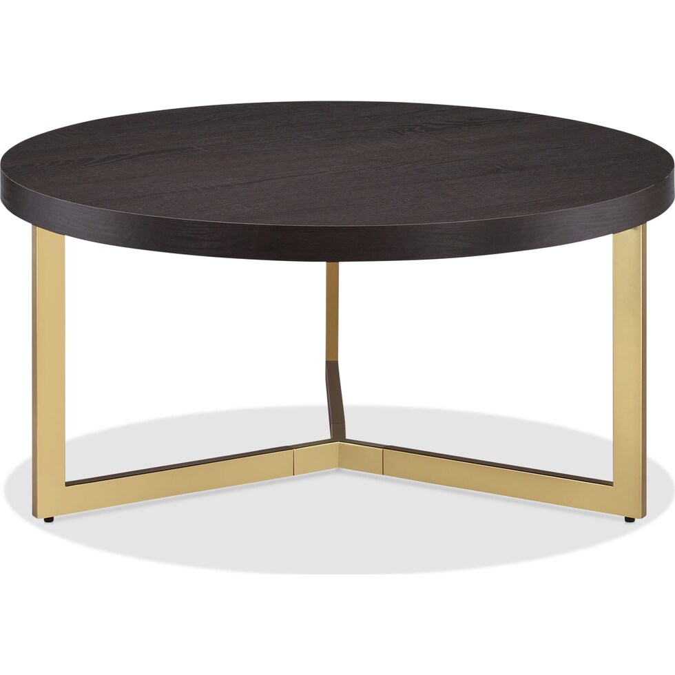 juneau dark brown gold coffee table   