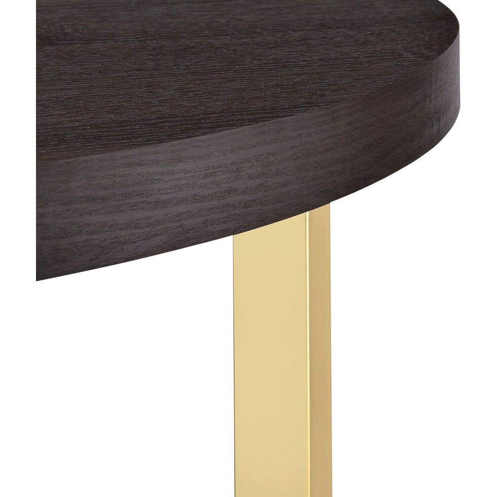 juneau dark brown gold coffee table   
