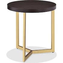 juneau dark brown gold end table   