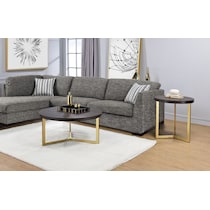 juneau dark brown gold end table   