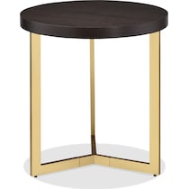 juneau dark brown gold end table   