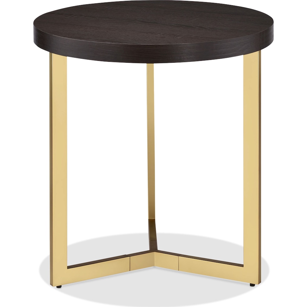 juneau dark brown gold end table   
