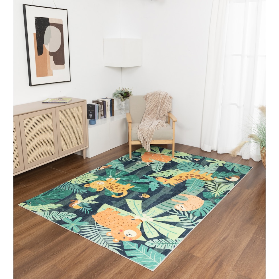 jungle green area rug  x    