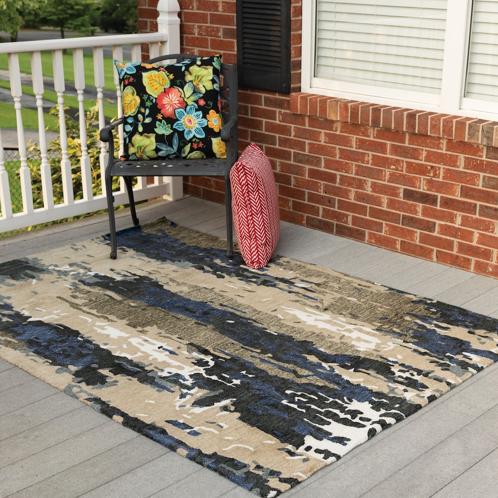 junie blue outdoor area rug   