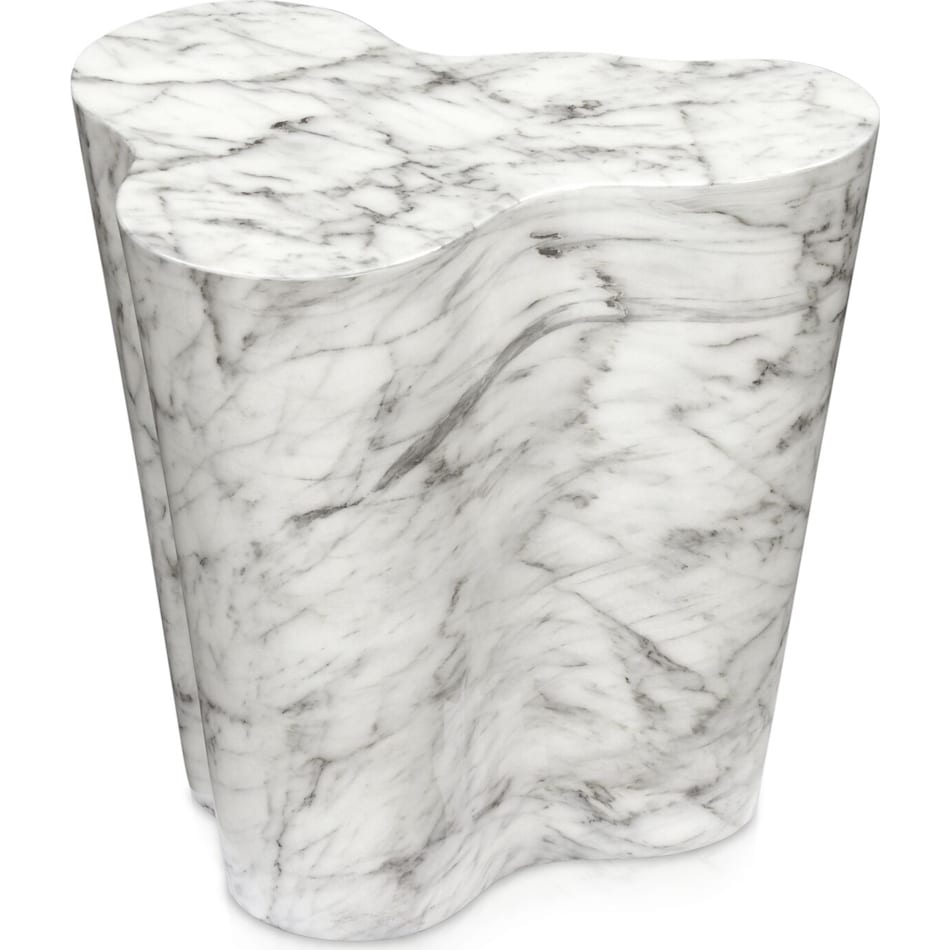 juno white chairside table   