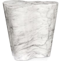 juno white end table   