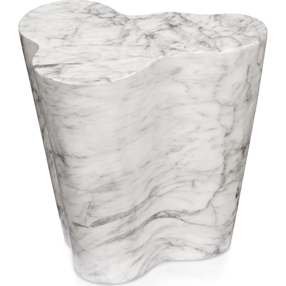 juno white end table   