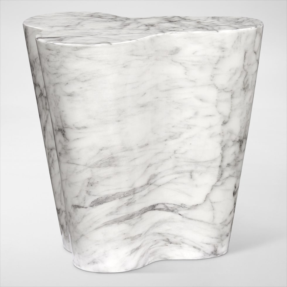 juno white end table   