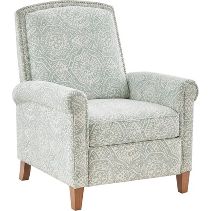 Kacey Push-Back Recliner - Light Blue