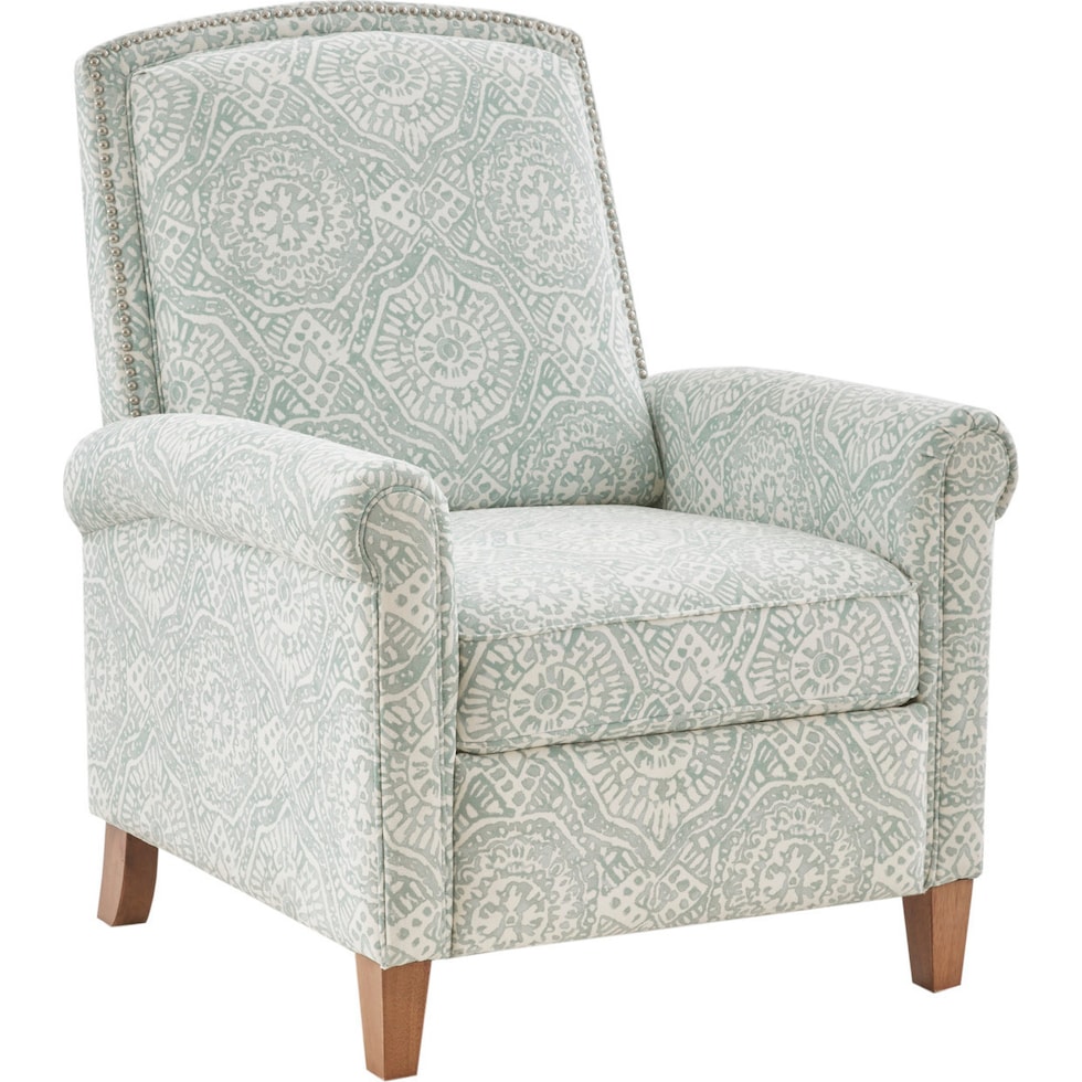 kacey blue manual recliner   