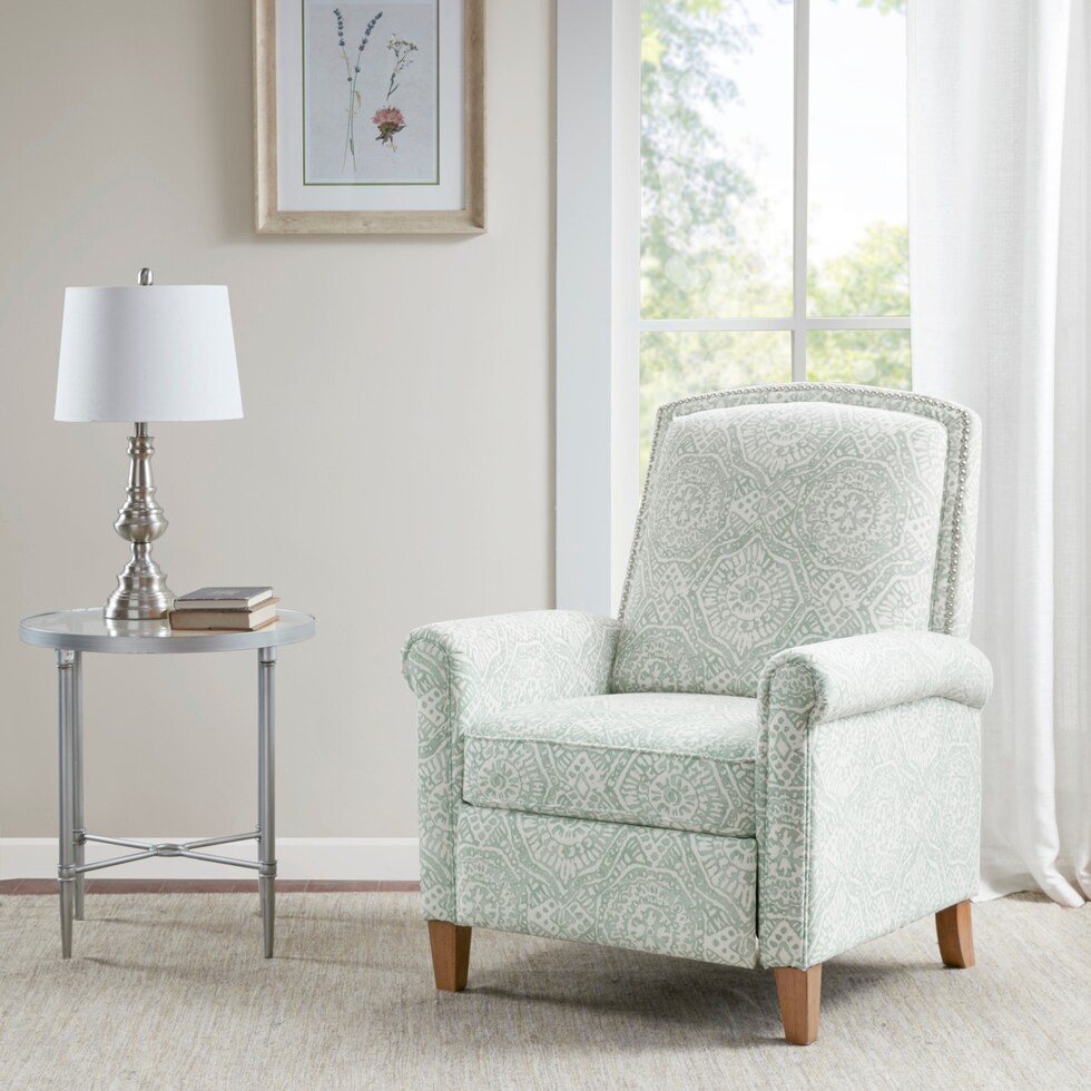 kacey blue manual recliner   