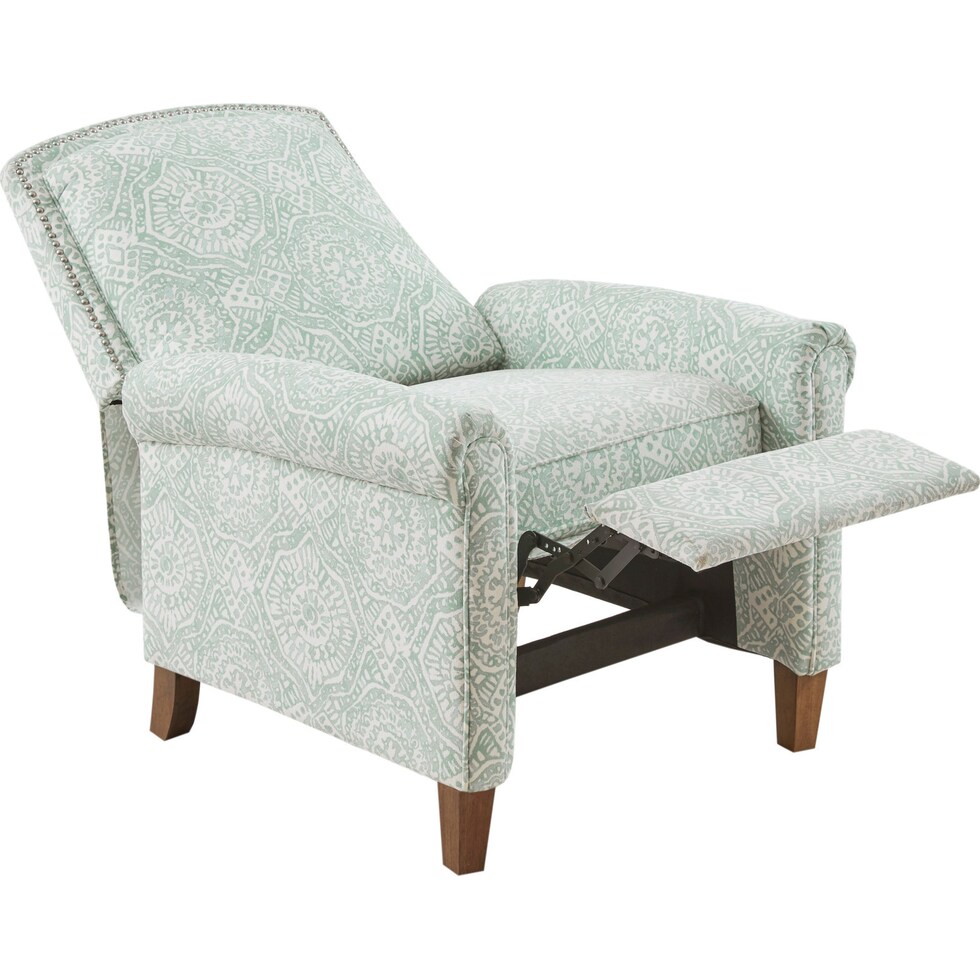 kacey blue manual recliner   