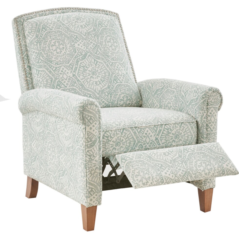 kacey blue manual recliner   
