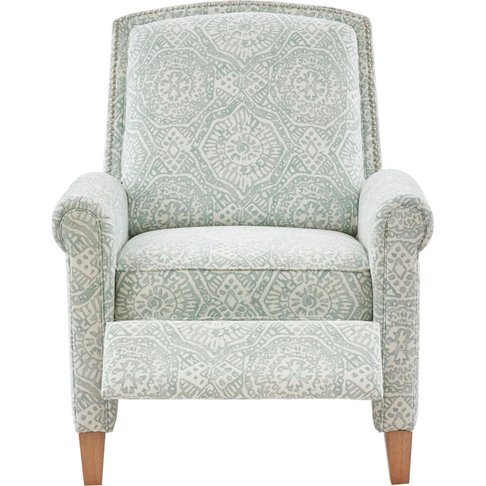 kacey blue manual recliner   