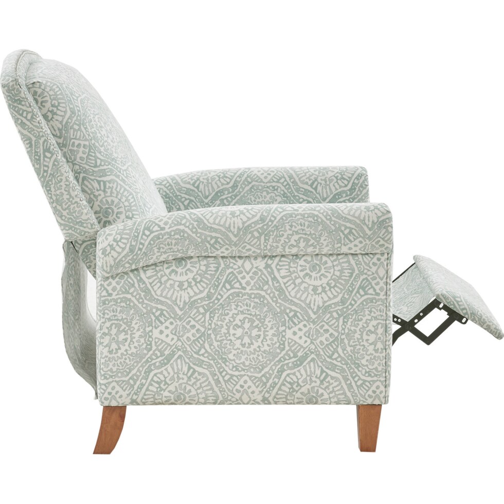 kacey blue manual recliner   