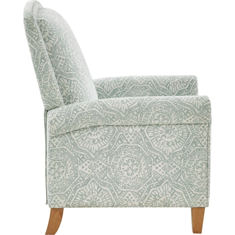 kacey blue manual recliner   