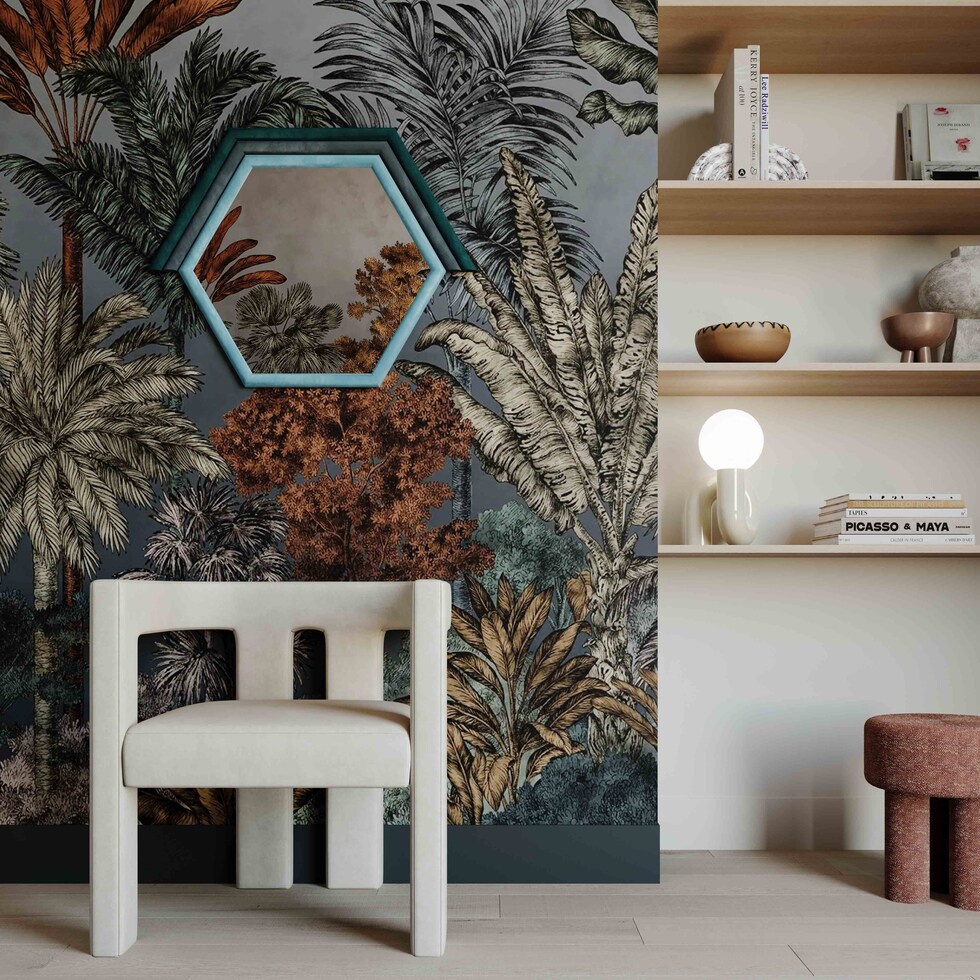 kaia blue wall mirror   