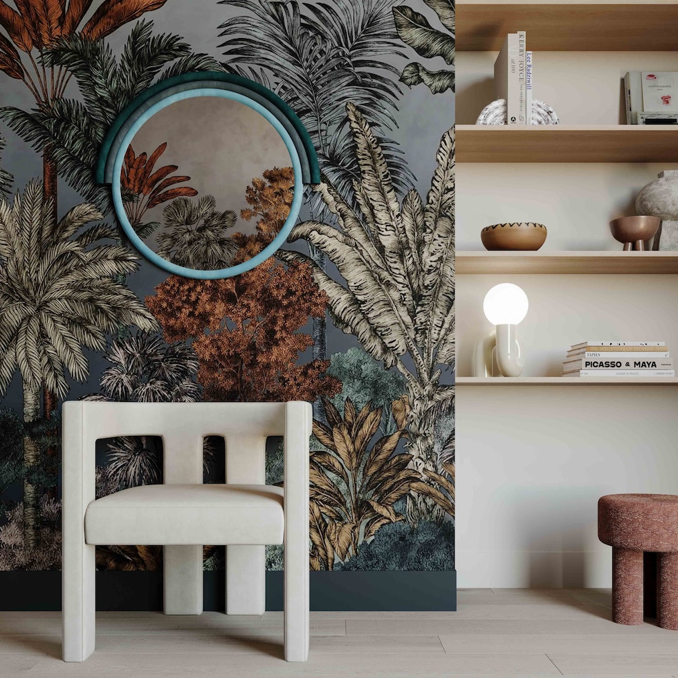 kaia blue wall mirror   