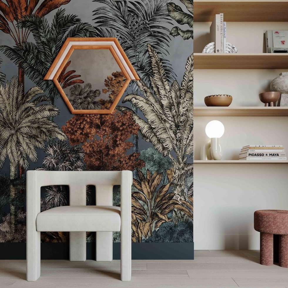 kaia orange wall mirror   
