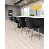 kairo black gold counter height stool   