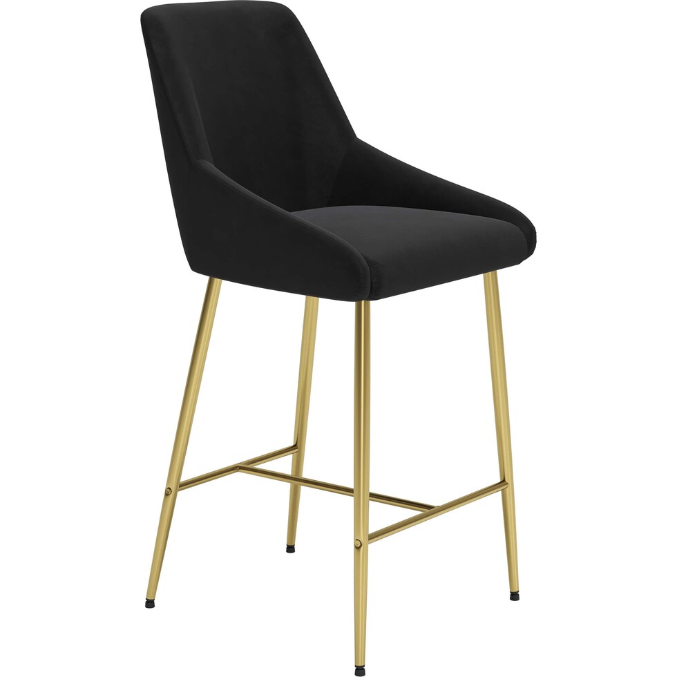 kairo black gold counter height stool   