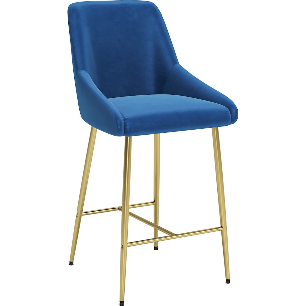 kairo blue gold counter height stool   