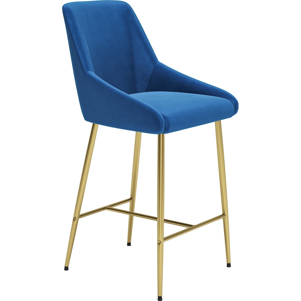 kairo blue gold counter height stool   