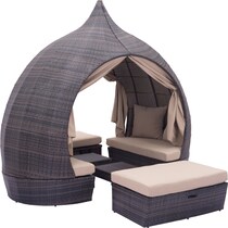 kamari brown cream outdoor daybed   