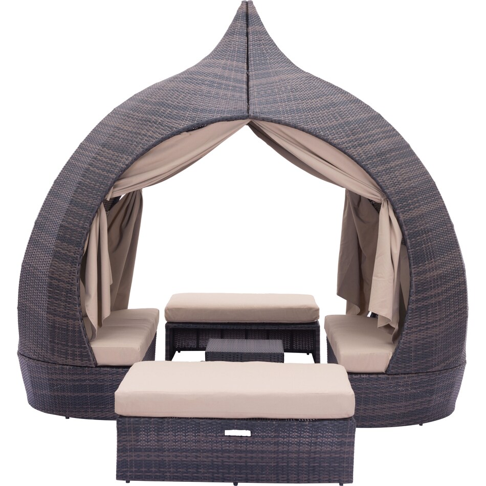 kamari brown cream outdoor daybed   