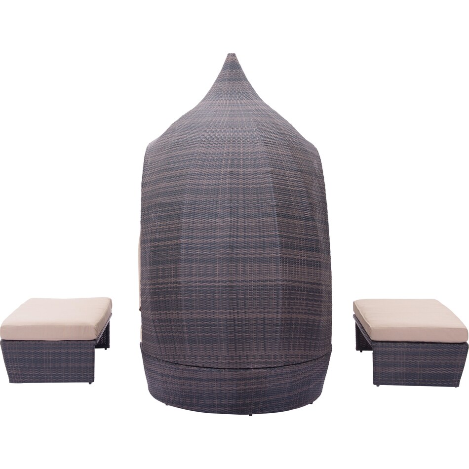 kamari brown cream outdoor daybed   