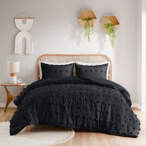kamila black full queen bedding set   