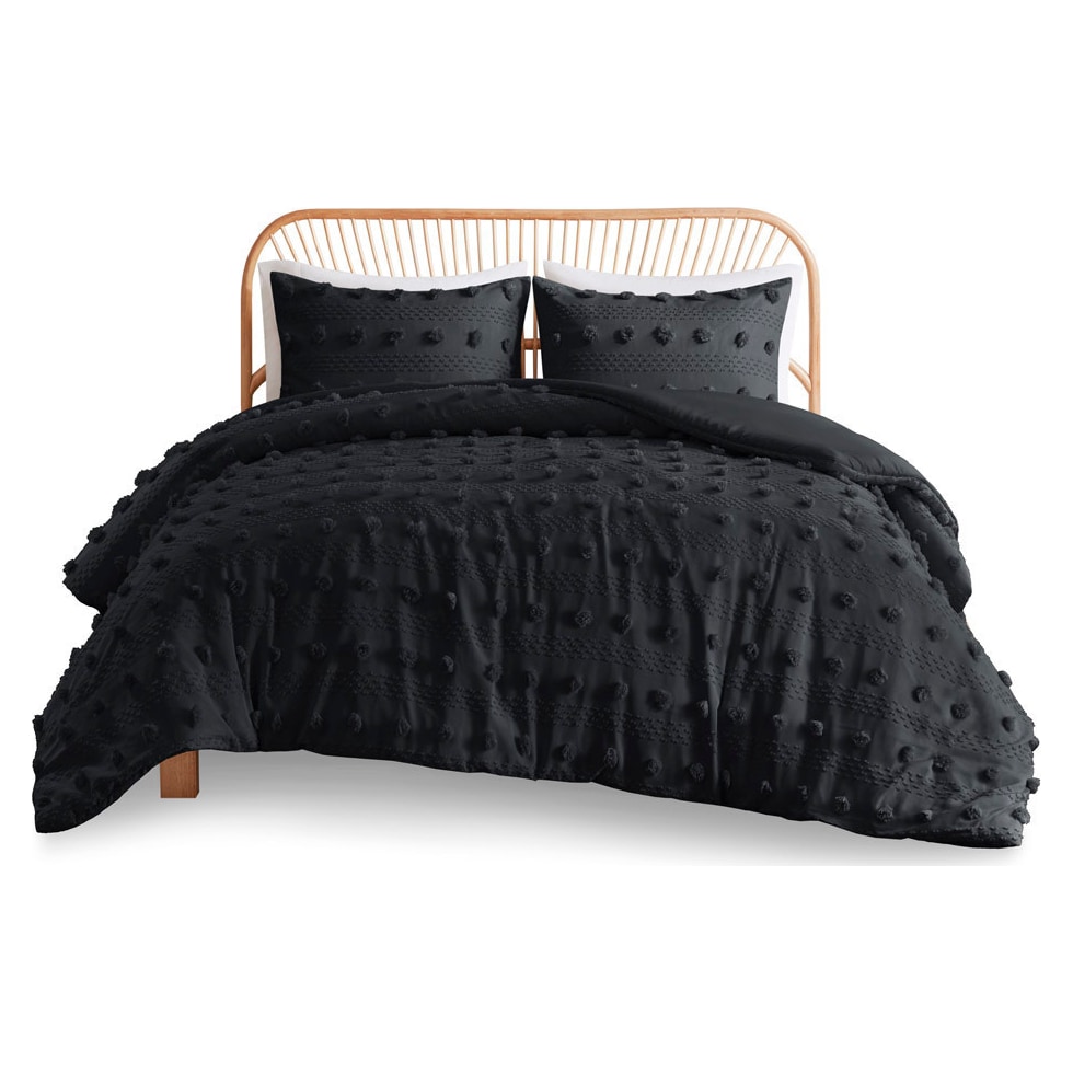 kamila black full queen bedding set   