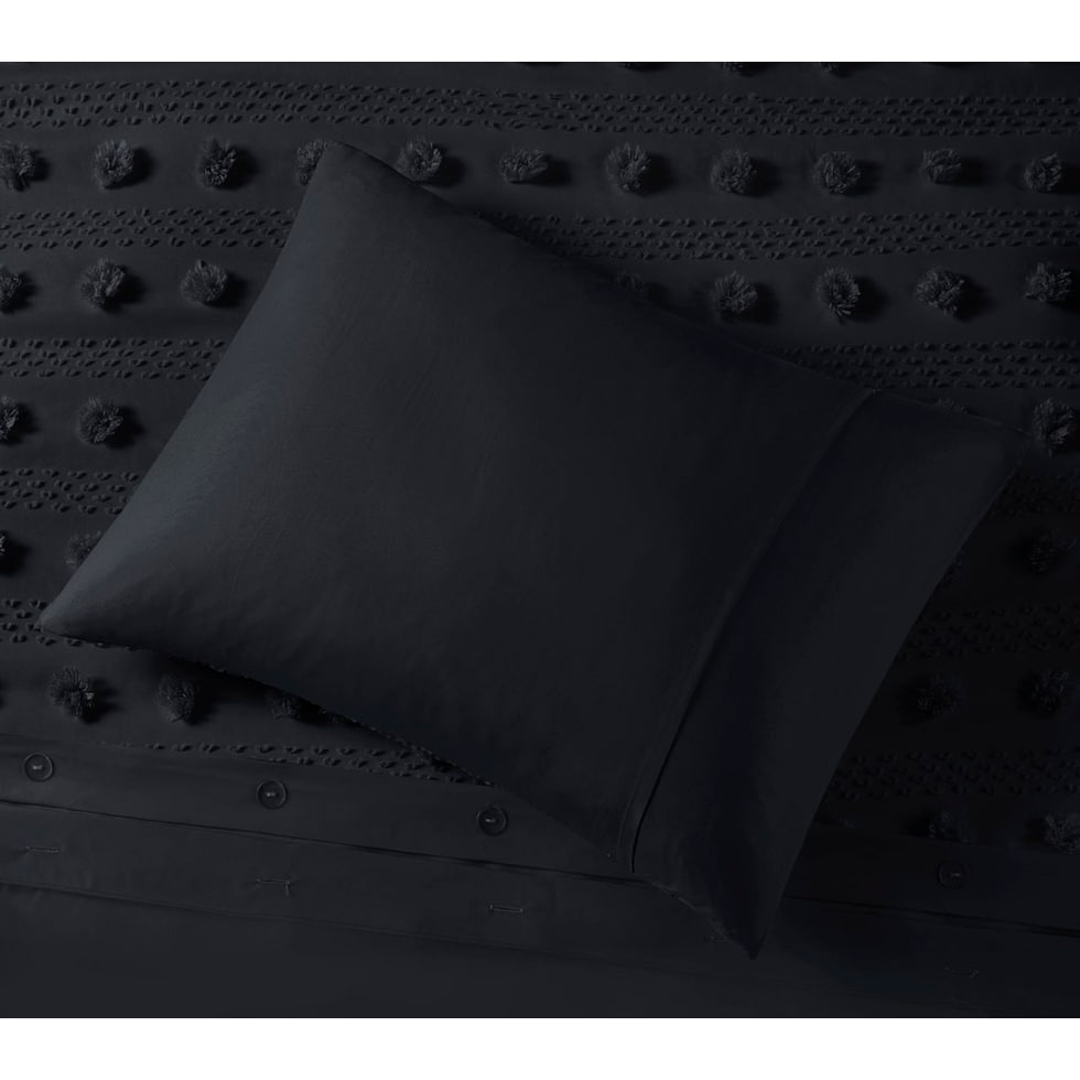 kamila black full queen bedding set   