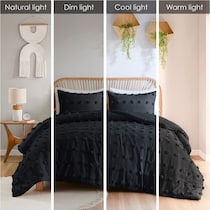 kamila black full queen bedding set   