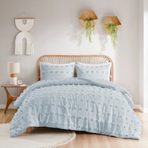 kamila blue full queen bedding set   